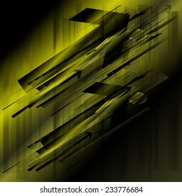 Abstract arrows fly dark green background
