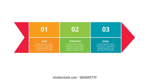 Abstract arrows of graph, diagram with 3 steps, options, parts or processes. Vector business template for presentation