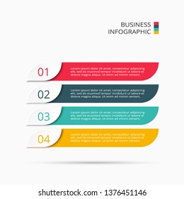 Abstract arrows of graph, diagram with 4 steps, options, parts or processes. Vector business template for presentation.