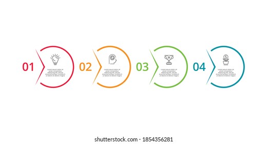 Abstract arrows of graph, diagram with 4 steps, options, parts or processes. Vector business template for presentation