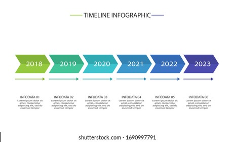 Abstract arrows of graph, diagram with 6 steps, options, parts or processes. Vector business template for presentation.