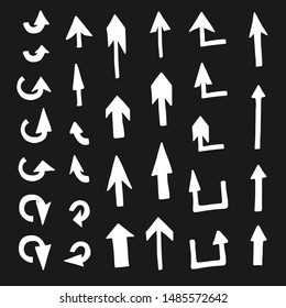 Abstract arrows in hand drawn style. Doodle illustration template for concept design. 