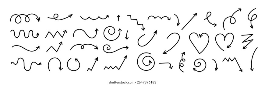 abstract arrows hand drawn style isolated