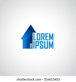 Abstract arrows logo for business. Building company logo. Symbol of development.