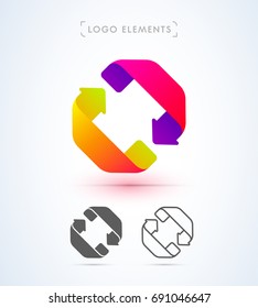 Abstract arrows logo template. Material design