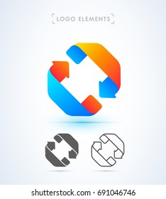 Abstract arrows logo template. Material design