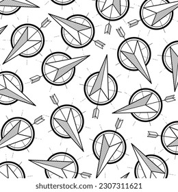 Abstract arrows for North compass icon. Geography direction simple pictogram texture with shadow isolated on white background