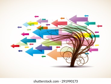 Abstract arrows on the three Background