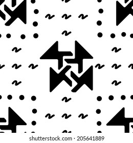 Abstract arrows on white background. Ethnic seamless pattern.
