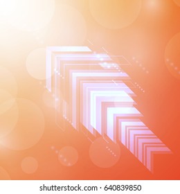 Abstract Arrows Orange technology communicate background, vector illustration  