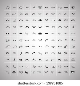 Abstract Arrows Set - Isolated On Gray Background - Vector illustration, Graphic Design Editable For Your Design. Lot Of Useful Elements