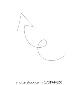 Signo de flechas abstractas. Icono de dibujo de línea continua. Ilustración del vector
