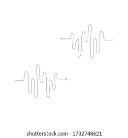 Abstract arrows sign. Continuous line drawing icon. Vector illustration
