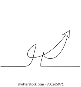 Abstract arrows sign. Continuous line drawing icon. Vector illustration