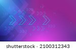 Abstract arrows sign with neon light background