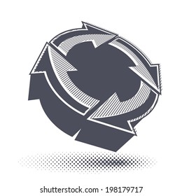 Símbolo vector de flechas abstractas, plantilla de diseño gráfico vectorial, icono de un solo color vectorial 3d.