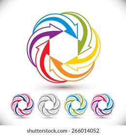 Abstract arrows vector symbol, vector graphic design template, vector icon set.