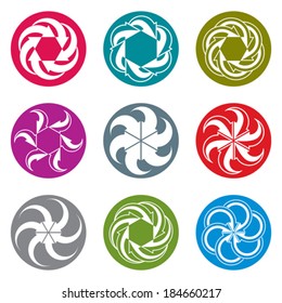 Abstract arrows vector symbols, vector graphic design template collection, vector 3d icon set.