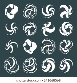 Abstract arrows vector symbols, vector graphic design template collection, 3d icon set.