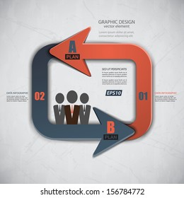 Abstract arrows of your directions, two different plans, vector illustration.