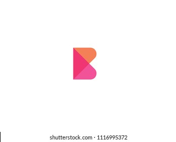 Abstract Art Alphabet Letter B Logo With Two Triangles