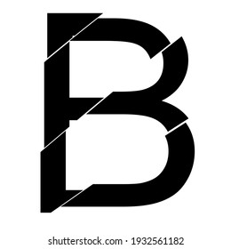 Abstract art alphabet letter b logo with Cuts On B, Alphabet B Black  letter mark monogram luxury symbol vector icon logo template By Neebom Studio
