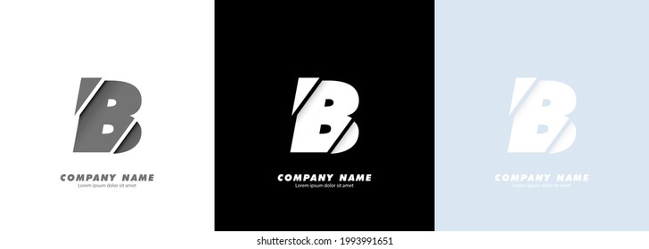 Abstract art alphabet letter B logo. Broken design. Vector EPS 10. Isolated on white background.