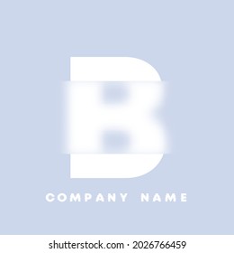 Abstract art alphabet letter B logo. Glassmorphism . Blurry style font, typography design, alphabet letters and numbers. Defocus font design, focused and defocused style alphabet. Vector illustration