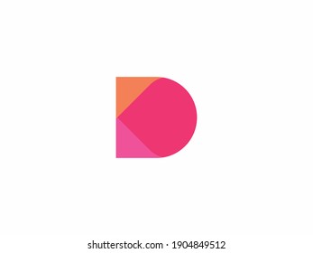 Abstract Art Alphabet Letter D Logo with Two Triangles. Creative Modern D K Letters icon vector Illustration.