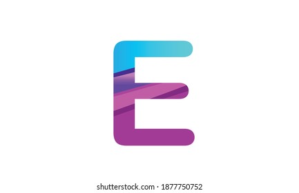logotipo de letra E de arte abstracto con varios colores