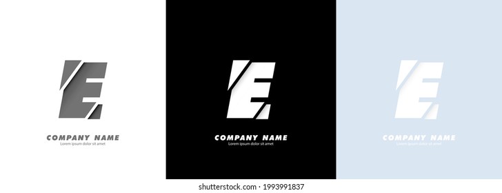 Abstract art alphabet letter E logo. Broken design. Vector EPS 10. Isolated on white background.