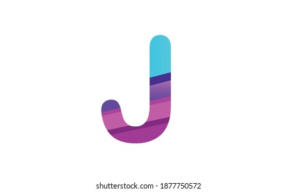 abstract art alphabet letter J logo with multiple colors