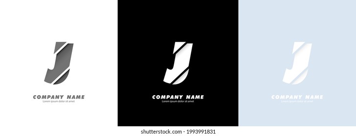 Abstract art alphabet letter J logo. Broken design. Vector EPS 10. Isolated on white background.