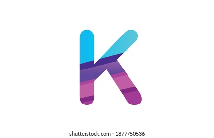 abstract art alphabet letter K logo with multiple colors