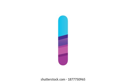 abstract art alphabet letter I logo with multiple colors
