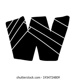 Abstract art alphabet letter W logo with Complex Shapes, Alphabet W black letter mark monogram luxury symbol vector icon logo template By Neebom Studio