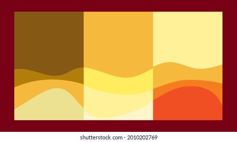 Plantilla de fondo minimalista de arcos de arte abstracto en colores cálidos