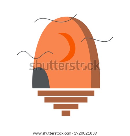 Abstract art arch and moon, crescent and lines, painting background. Modern trendy art. Colorful boho vector illustration hand drawn isolated