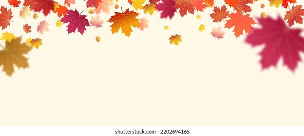 Abstract art autumn background leaves. Hand drawing natural art for design decorative in the autumn festival, header, banner, web, wall decoration, cards.