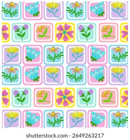 abstrait, art, arrière-plan, fleur, fleur, fleur, boho, gras, botanique, branche, brosse, camomille, camomille, chrysanthème, couleur, coloré, marguerite, conception, gribouillage, dessiné, floral, fleur, graphique, main, illus