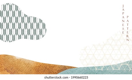 Abstrakter Kunsthintergrund mit Pinselstrich, Vektorgrafik. Aquarellstruktur mit geometrischem Muster im Vintage-Stil.
