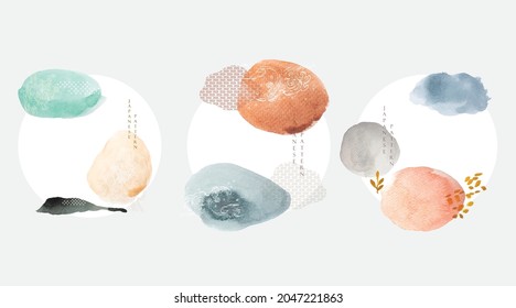 Abstract art background with brush stroke element vector. Watercolor texture with brush stroke  pattern in vintage style. logo and icon design.