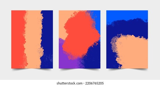 Abstract art background with brush stroke elements vector. Painting brush template in Japanese style.