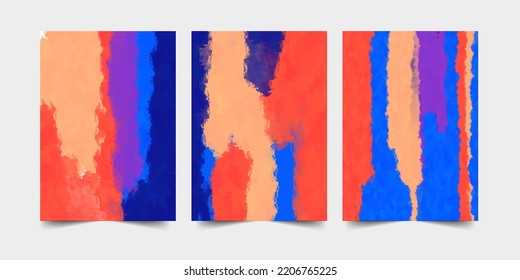 Abstract art background with brush stroke elements vector. Painting brush template in Japanese style.