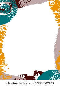 Abstract art background, card, frame. Paint spots. Grunge watercolor texture. Space for text