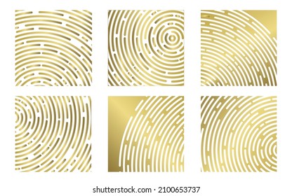 Abstract art background with circular pattern of golden lines. Wave pattern vector