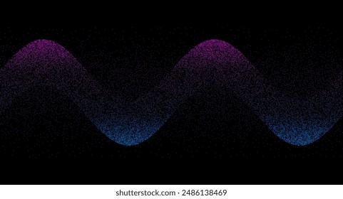 Abstract art background with dots like waves. Stipple optical illusion effect. Big Data concept.