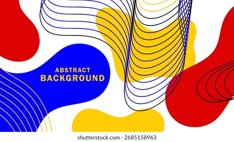 abstract art background featuring fluid shapes with wavy line patterns.vector illustration