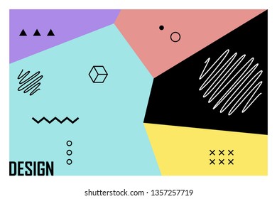 Abstract art background with geometric elements - Vector