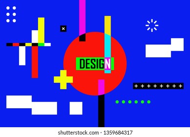 Abstract art background with geometric elements - Vector